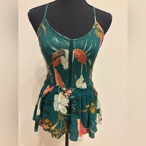 Patrons of Peace Tropical Print Top - Size S